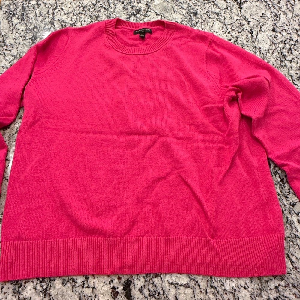 Banana Republic Vibrant Pink Crew Neck Sweater